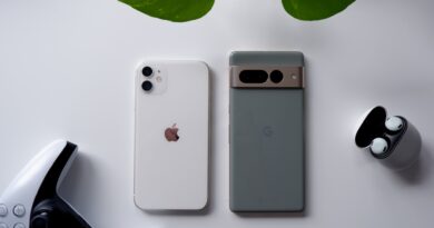 Picture showing the Pixel 7 pro next to iPhone 11